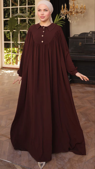 Shirt Collar Button Down Long Maxi Abaya