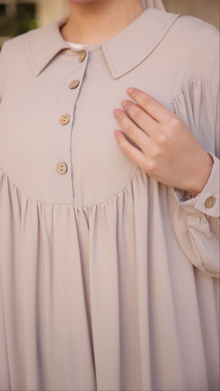 Shirt Collar Button Down Long Maxi Abaya