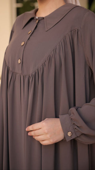 Shirt Collar Button Down Long Maxi Abaya