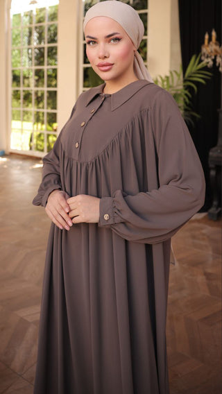 Shirt Collar Button Down Long Maxi Abaya