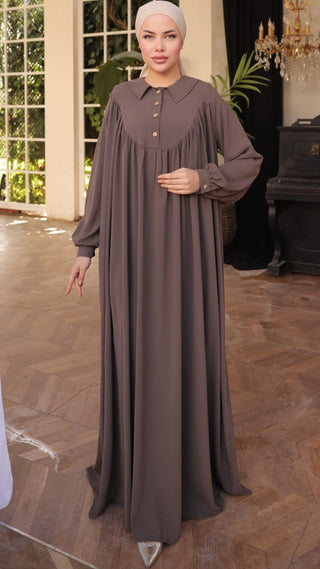 Shirt Collar Button Down Long Maxi Abaya