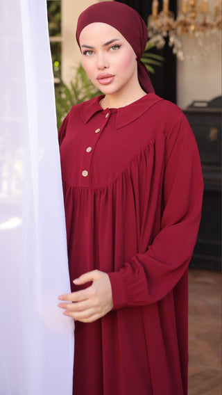 Shirt Collar Button Down Long Maxi Abaya