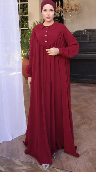 Shirt Collar Button Down Long Maxi Abaya