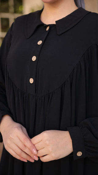 Shirt Collar Button Down Long Maxi Abaya