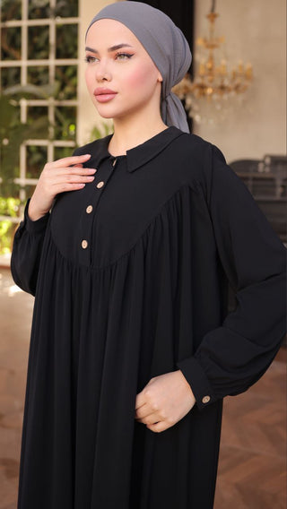 Shirt Collar Button Down Long Maxi Abaya