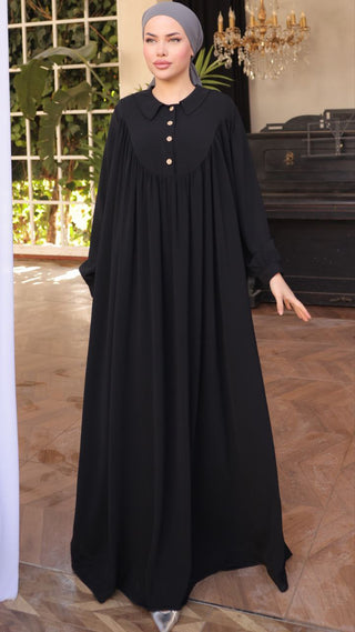 Shirt Collar Button Down Long Maxi Abaya