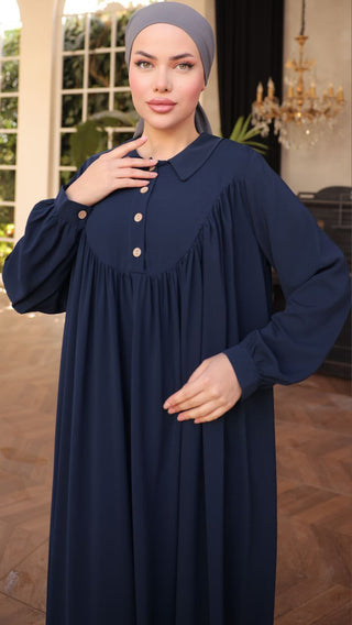 Shirt Collar Button Down Long Maxi Abaya