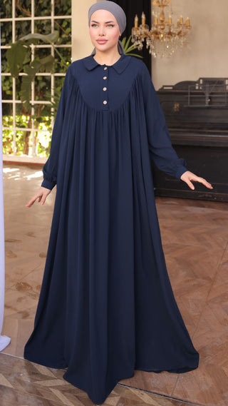 Shirt Collar Button Down Long Maxi Abaya