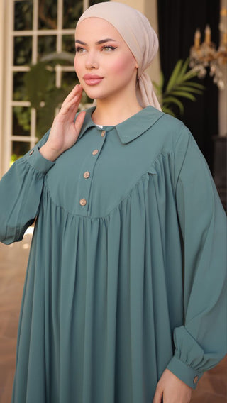 Shirt Collar Button Down Long Maxi Abaya