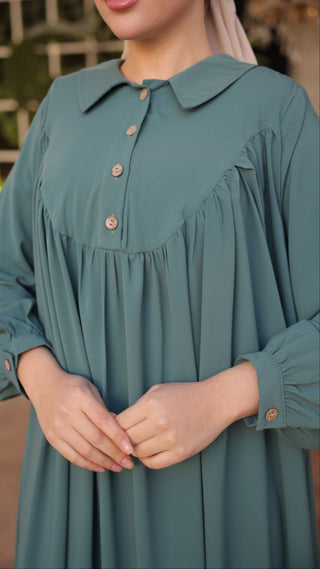 Shirt Collar Button Down Long Maxi Abaya