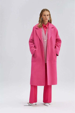 Ladies Nina Tweeted Coat in Pink - By Baano