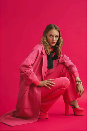 Ladies Nina Tweeted Coat in Pink - By Baano