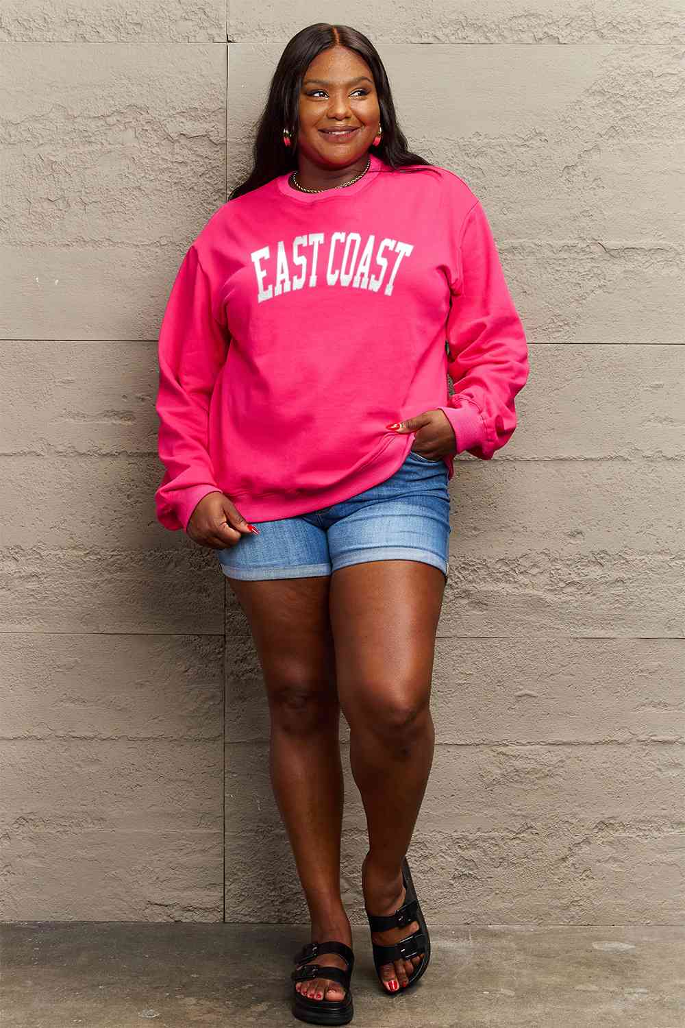 Simply Love Full Size EAST COAST Graphic Sweatshirt - By Baano