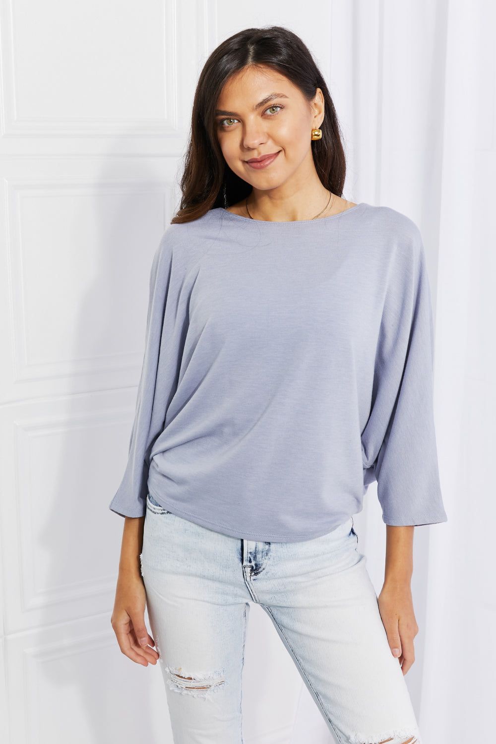 Andree by Unit Full Size Needless to Say Dolman Sleeve Top - By Baano