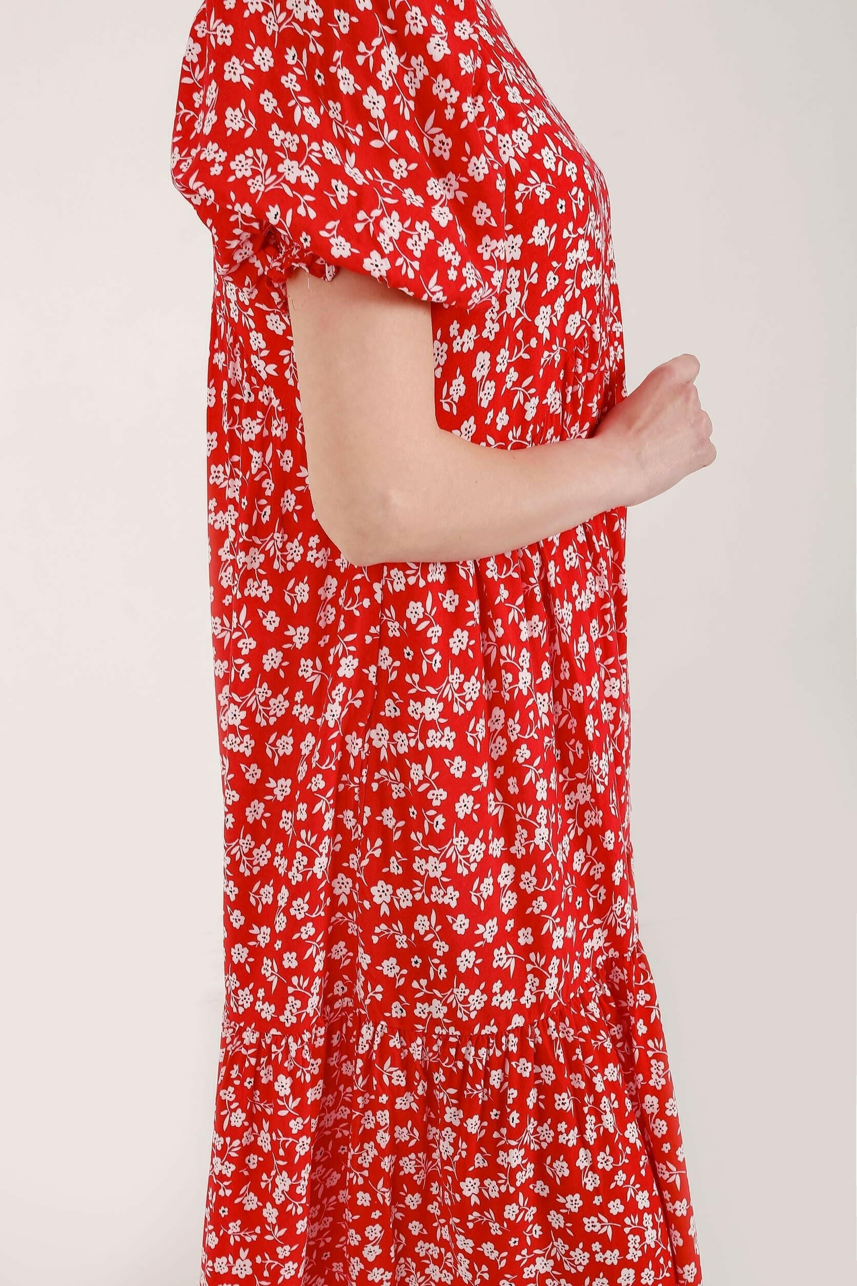 Milina Shirred Tier Midi Dress Dress BY Baano   