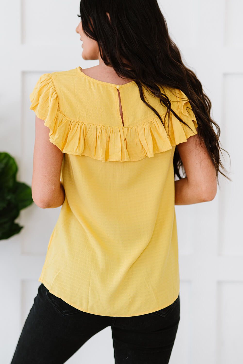 Lace Ruffled Short Sleeve T-Shirt - By Baano