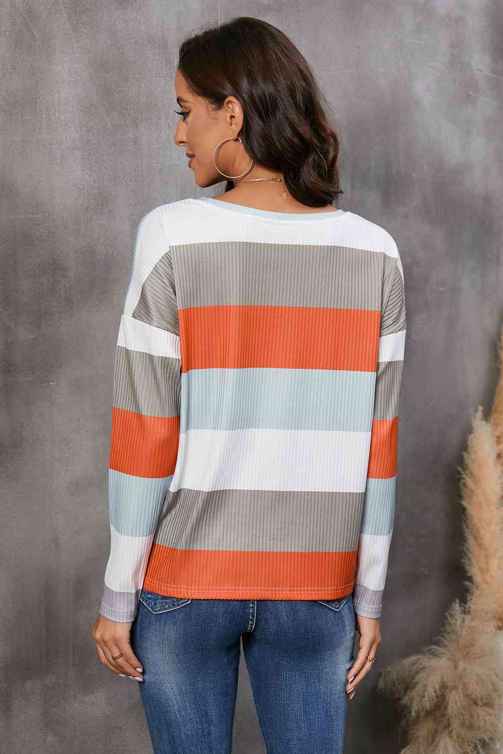 Wide Stripe Top with Pocket - By Baano