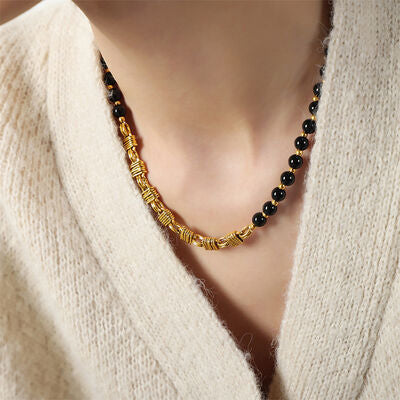 Bead Detail 18K Gold-Plated Necklace