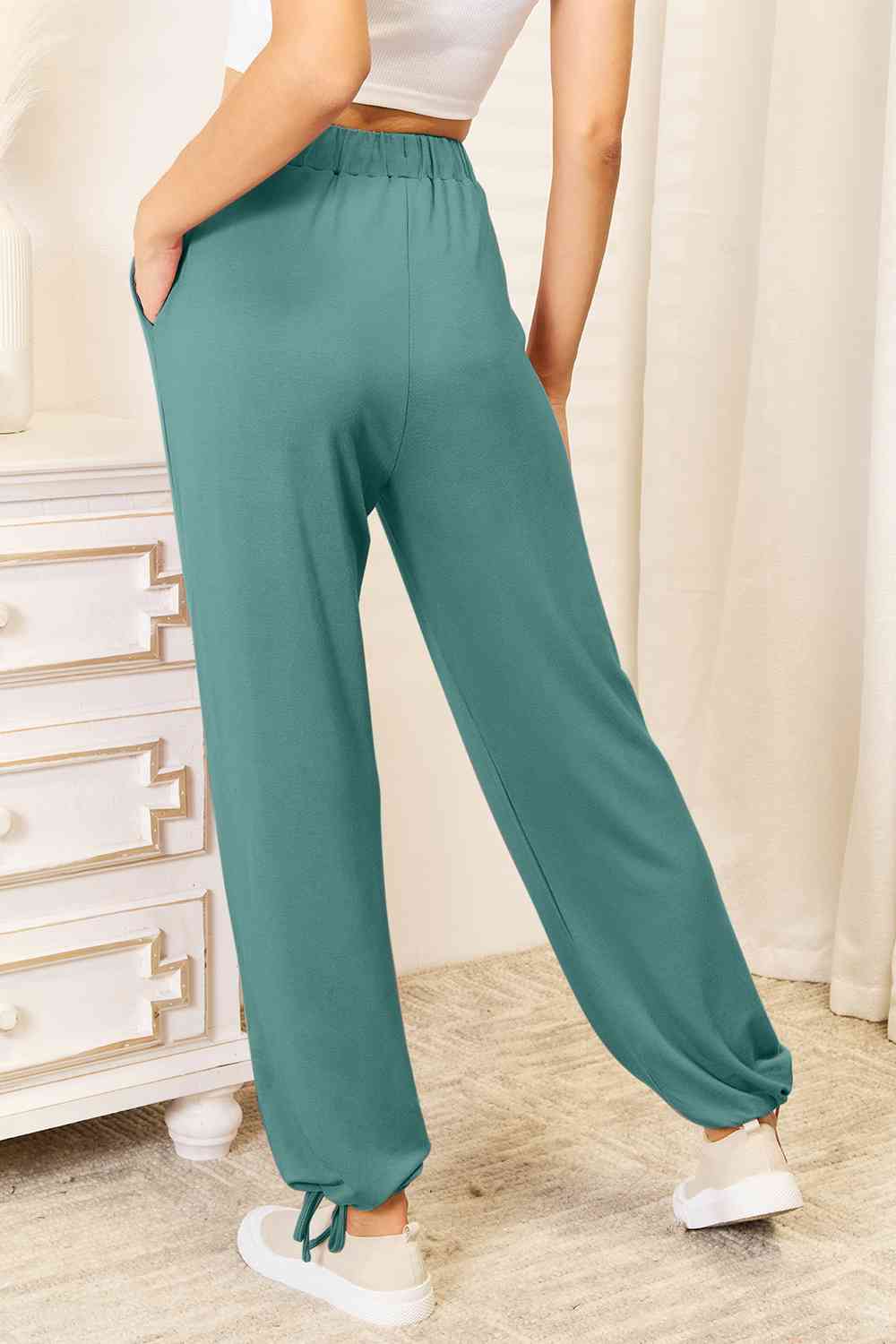 Basic Bae Full Size Soft Rayon Drawstring Waist Pants with Pockets - By Baano
