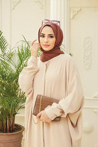 Crepe Open Abaya with Butterfly Sleeves in Ten Colors - By Baano