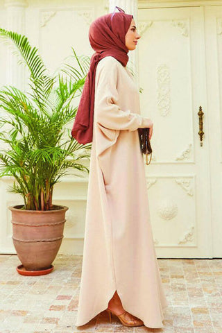 Crepe Open Abaya with Butterfly Sleeves in Ten Colors - By Baano