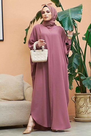 Crepe Open Abaya with Butterfly Sleeves in Ten Colors