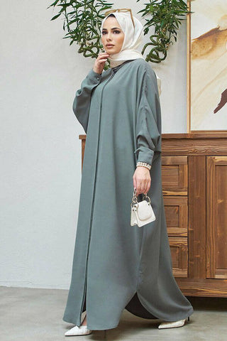 Crepe Open Abaya with Butterfly Sleeves in Ten Colors