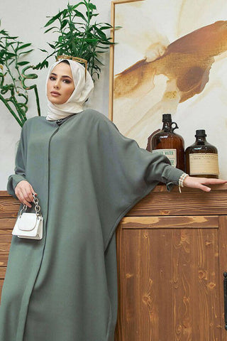 Crepe Open Abaya with Butterfly Sleeves in Ten Colors