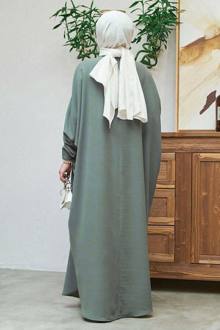 Crepe Open Abaya with Butterfly Sleeves in Ten Colors