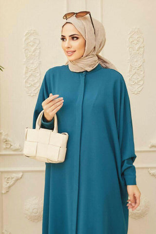 Crepe Open Abaya with Butterfly Sleeves in Ten Colors - By Baano