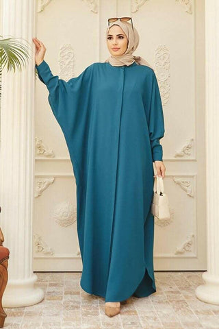 Crepe Open Abaya with Butterfly Sleeves in Ten Colors - By Baano