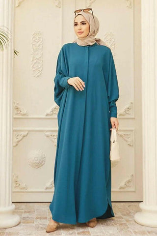 Crepe Open Abaya with Butterfly Sleeves in Ten Colors - By Baano