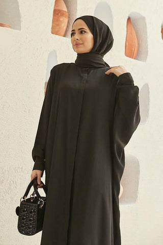 Crepe Open Abaya with Butterfly Sleeves in Ten Colors