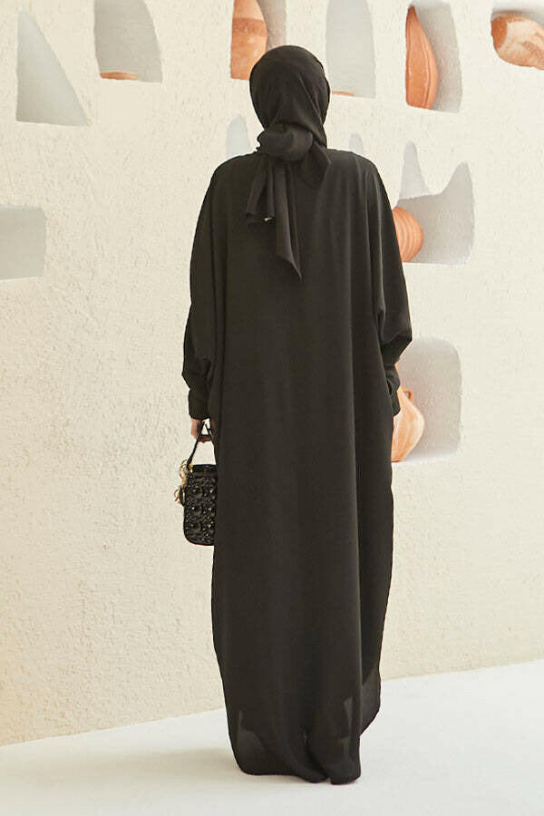 Crepe Open Abaya with Butterfly Sleeves in Ten Colors - By Baano
