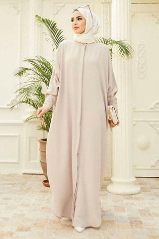 Crepe Open Abaya with Butterfly Sleeves in Ten Colors - By Baano