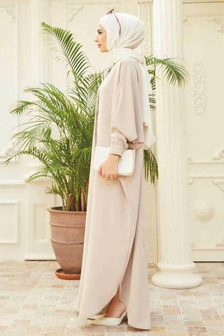 Crepe Open Abaya with Butterfly Sleeves in Ten Colors - By Baano