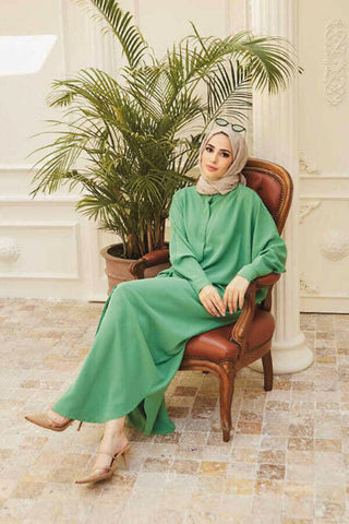 Crepe Open Abaya with Butterfly Sleeves in Ten Colors - By Baano