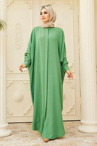 Crepe Open Abaya with Butterfly Sleeves in Ten Colors - By Baano