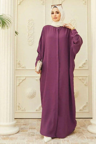 Crepe Open Abaya with Butterfly Sleeves in Ten Colors - By Baano