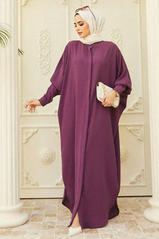 Crepe Open Abaya with Butterfly Sleeves in Ten Colors - By Baano