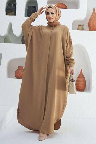 Crepe Open Abaya with Butterfly Sleeves in Ten Colors