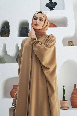 Crepe Open Abaya with Butterfly Sleeves in Ten Colors