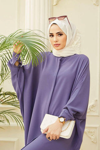 Crepe Open Abaya with Butterfly Sleeves in Ten Colors - By Baano