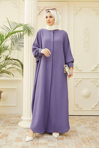 Crepe Open Abaya with Butterfly Sleeves in Ten Colors - By Baano