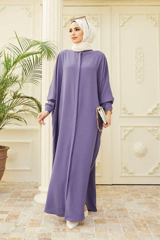 Crepe Open Abaya with Butterfly Sleeves in Ten Colors - By Baano