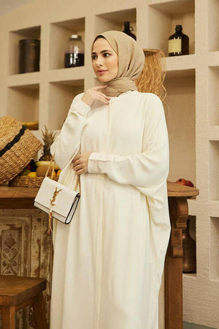 Crepe Open Abaya with Butterfly Sleeves in Ten Colors