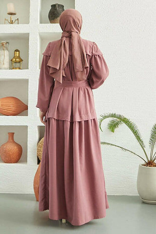 Carla Pleated Belted Modest Maxi Dress - By Baano