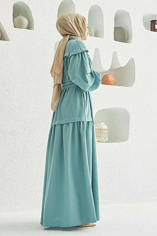 Carla Pleated Belted Modest Maxi Dress - By Baano