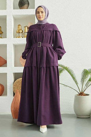 Carla Pleated Belted Modest Maxi Dress - By Baano