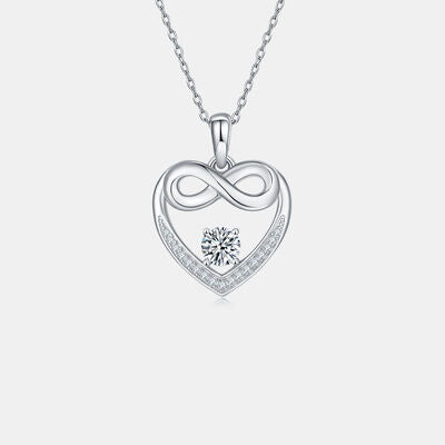 Moissanite 925 Sterling Sliver Heart Necklace